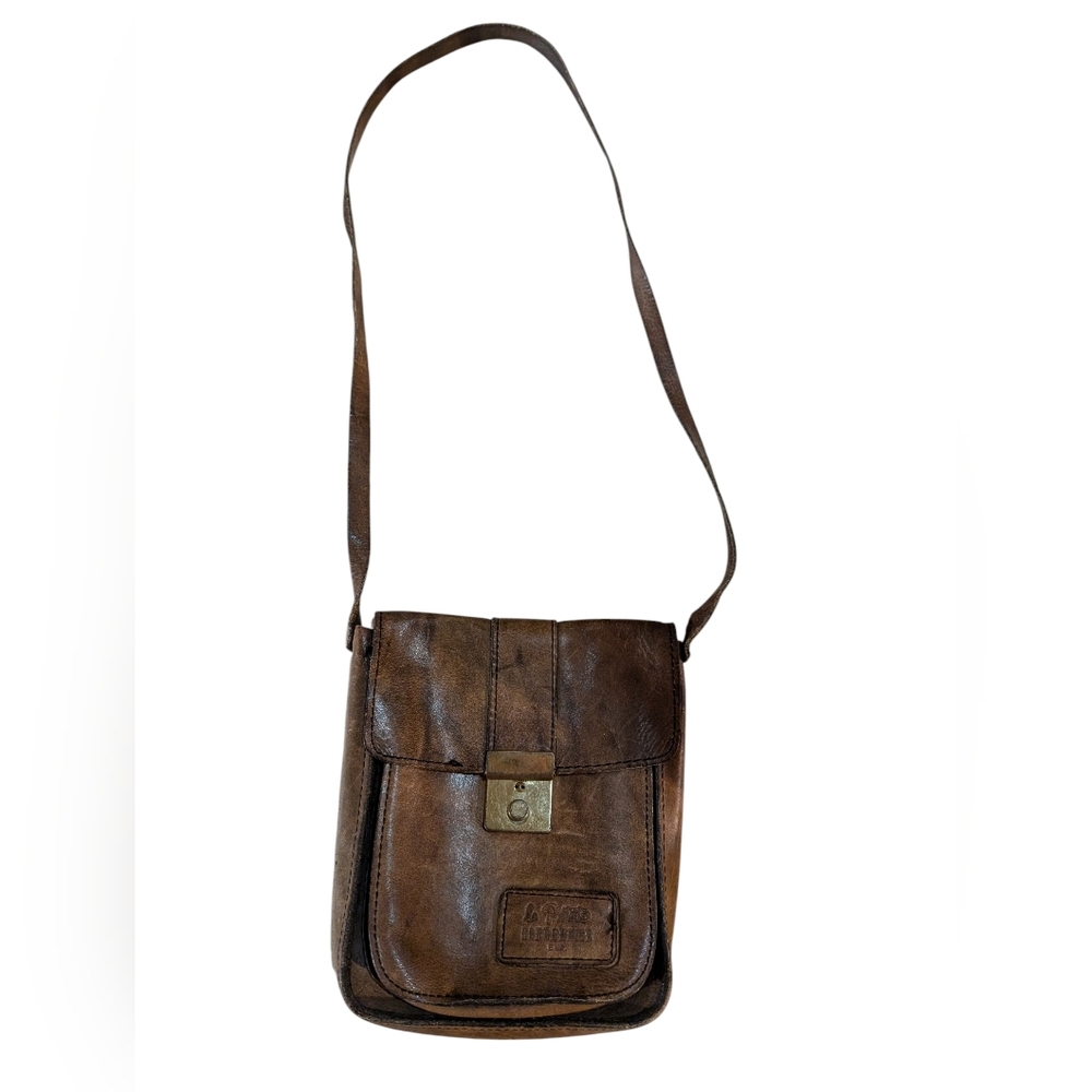 Vintage Le Petit Cordonnier Brown Leather Crossbody Bag